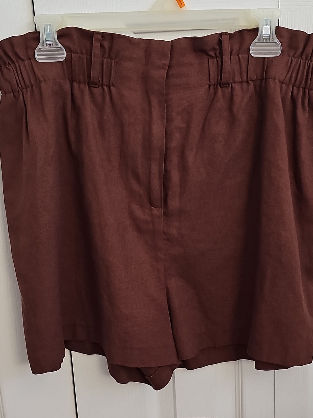House of Harlow 1960 High-Waist Linen Shorts - Chocolate Brown